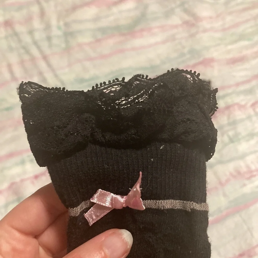 4/$20 hot topic black goth lace socks